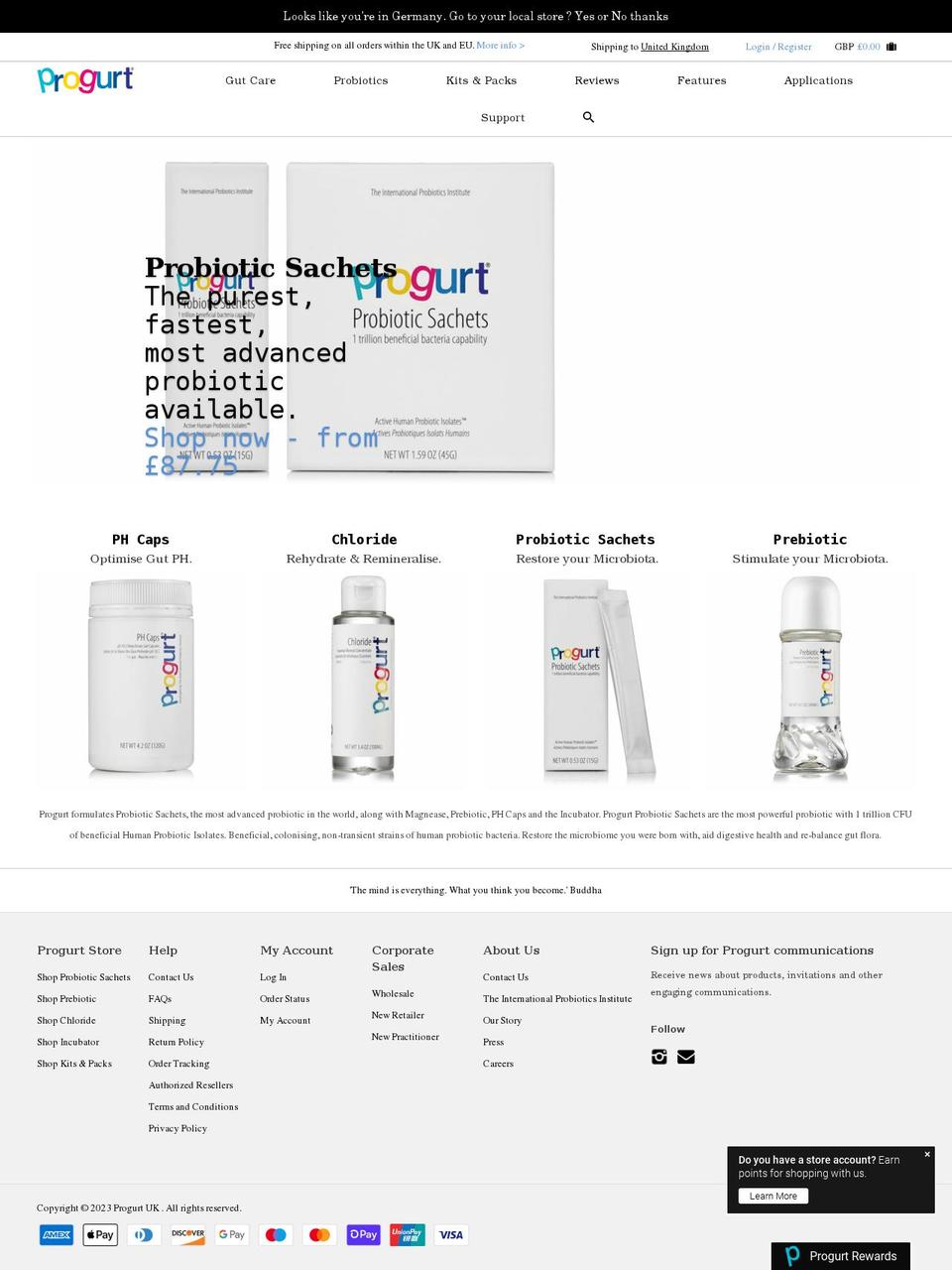 progurt.co.uk shopify website screenshot