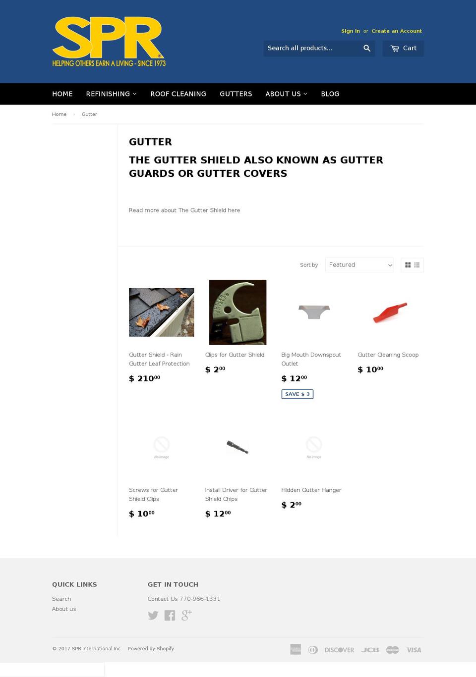 progutterguards.com shopify website screenshot