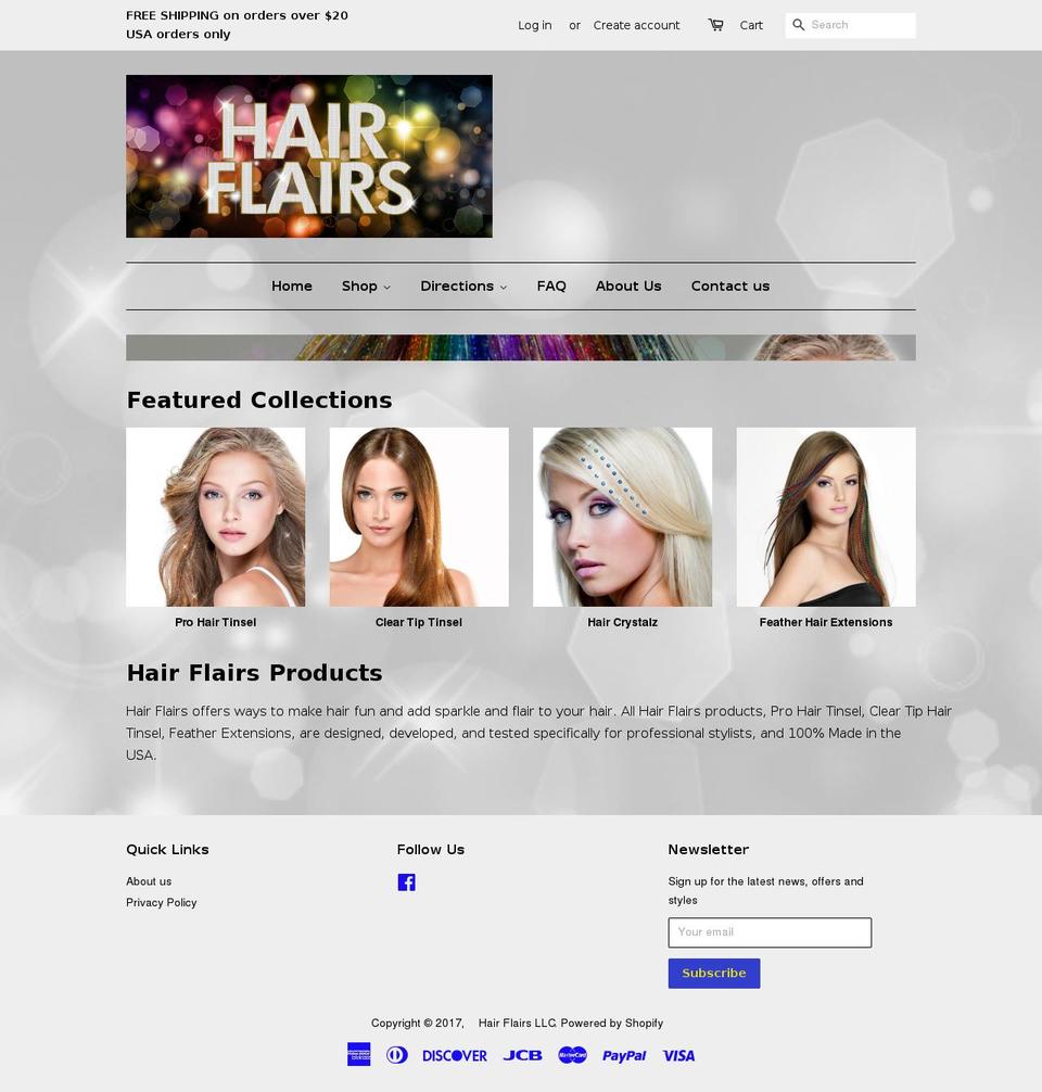 prohairtinsel.com shopify website screenshot