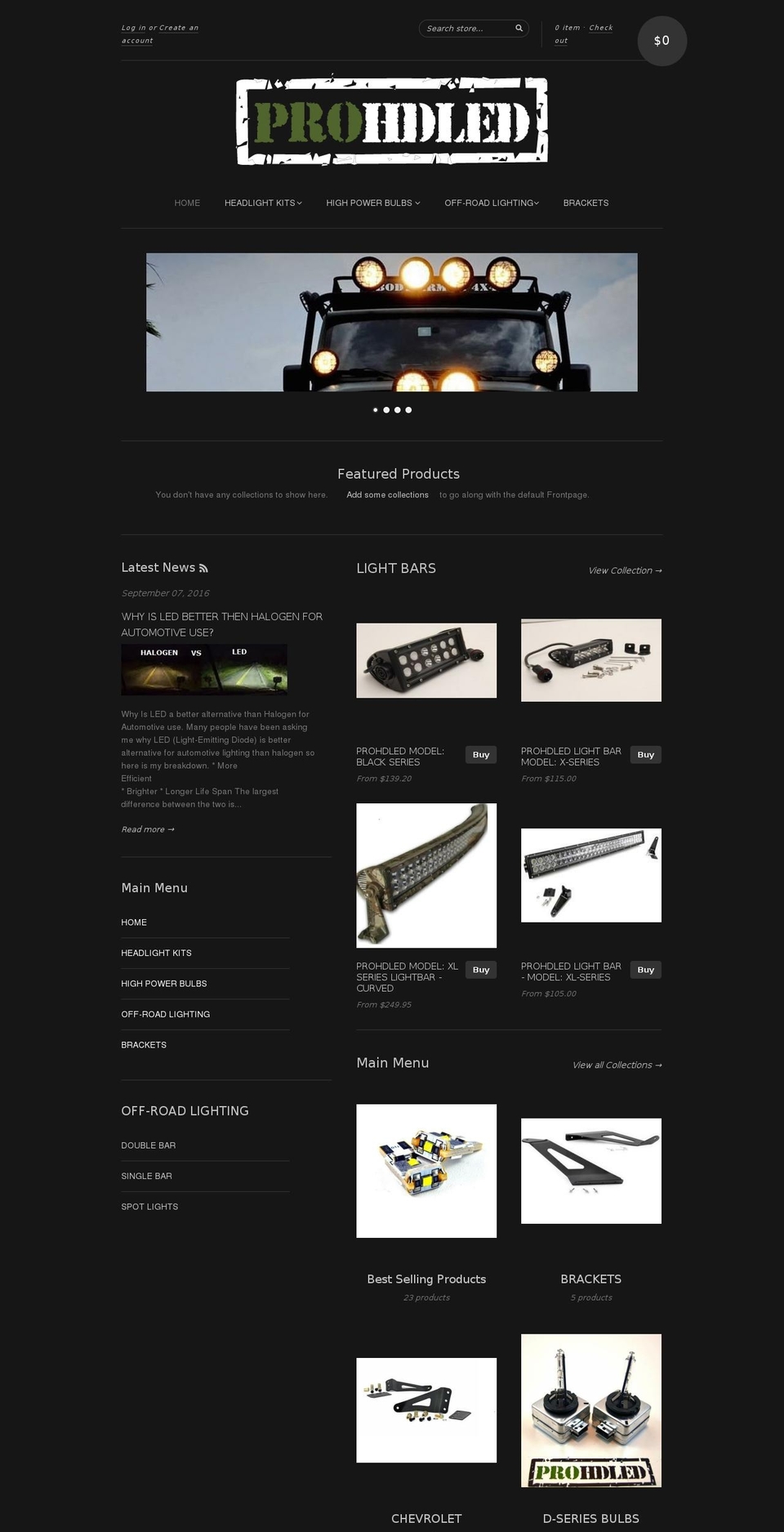 prohdled.com — Shopify storefront screenshot
