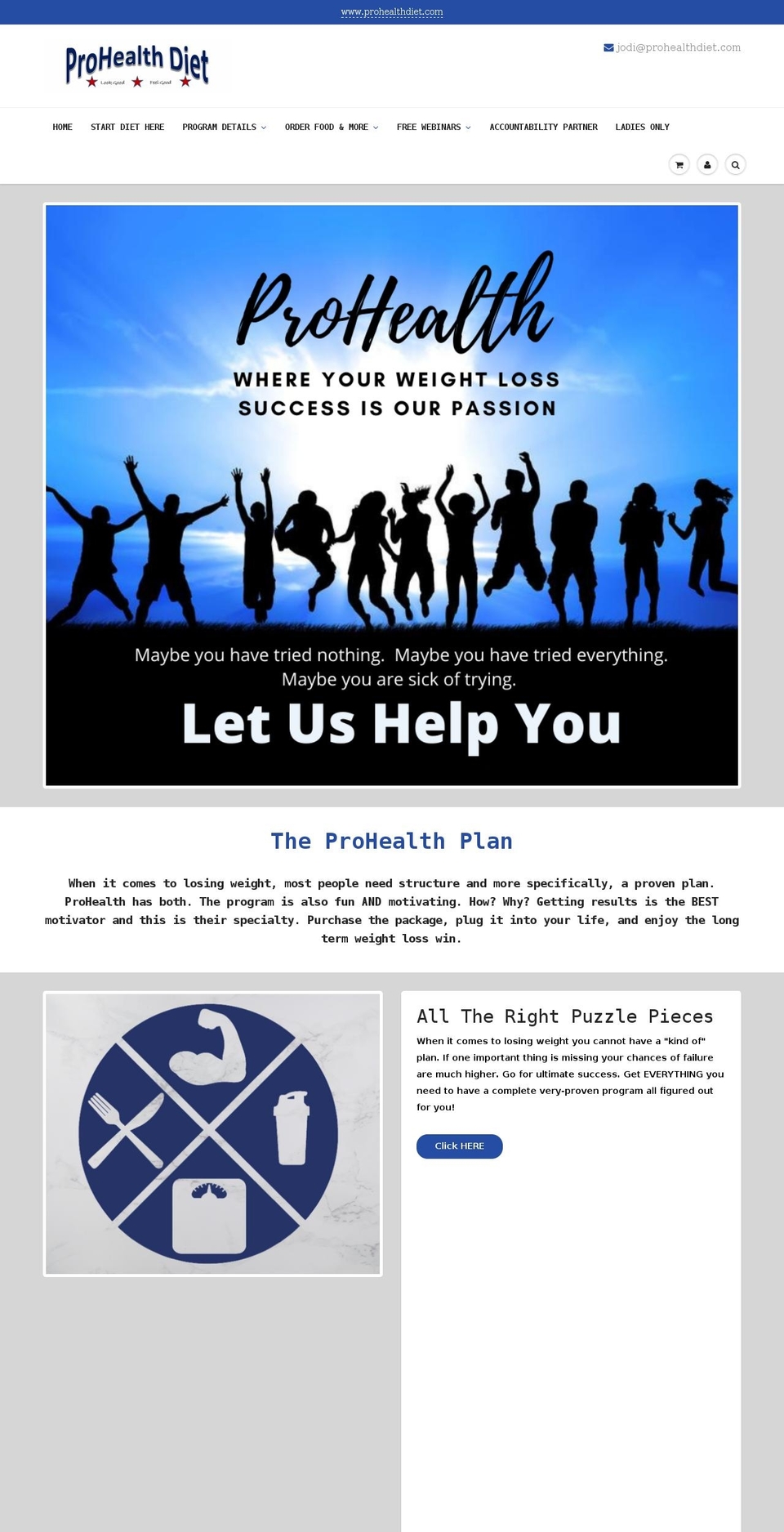 prohealthdiet.com shopify website screenshot