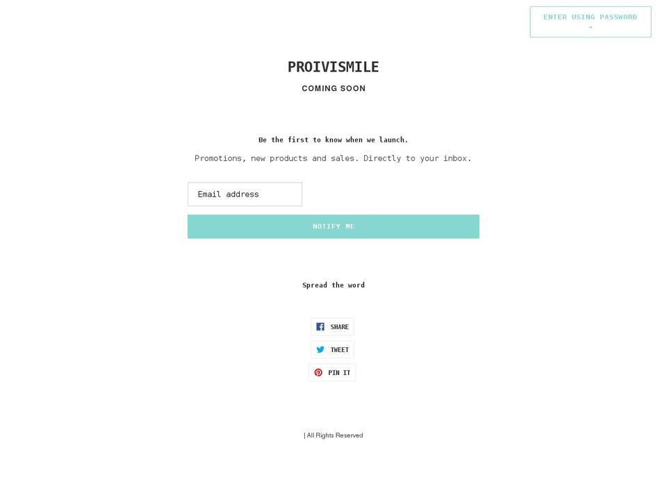 proivismile.myshopify.com shopify website screenshot