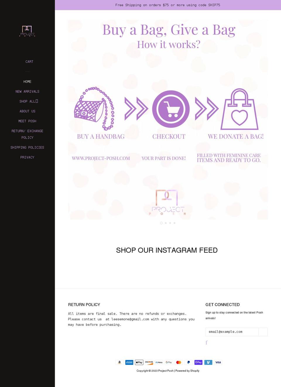 Copy of Pop with Installments message Shopify theme site example project-posh.com