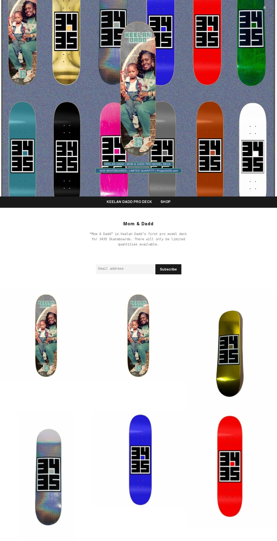 project3435.com shopify website screenshot