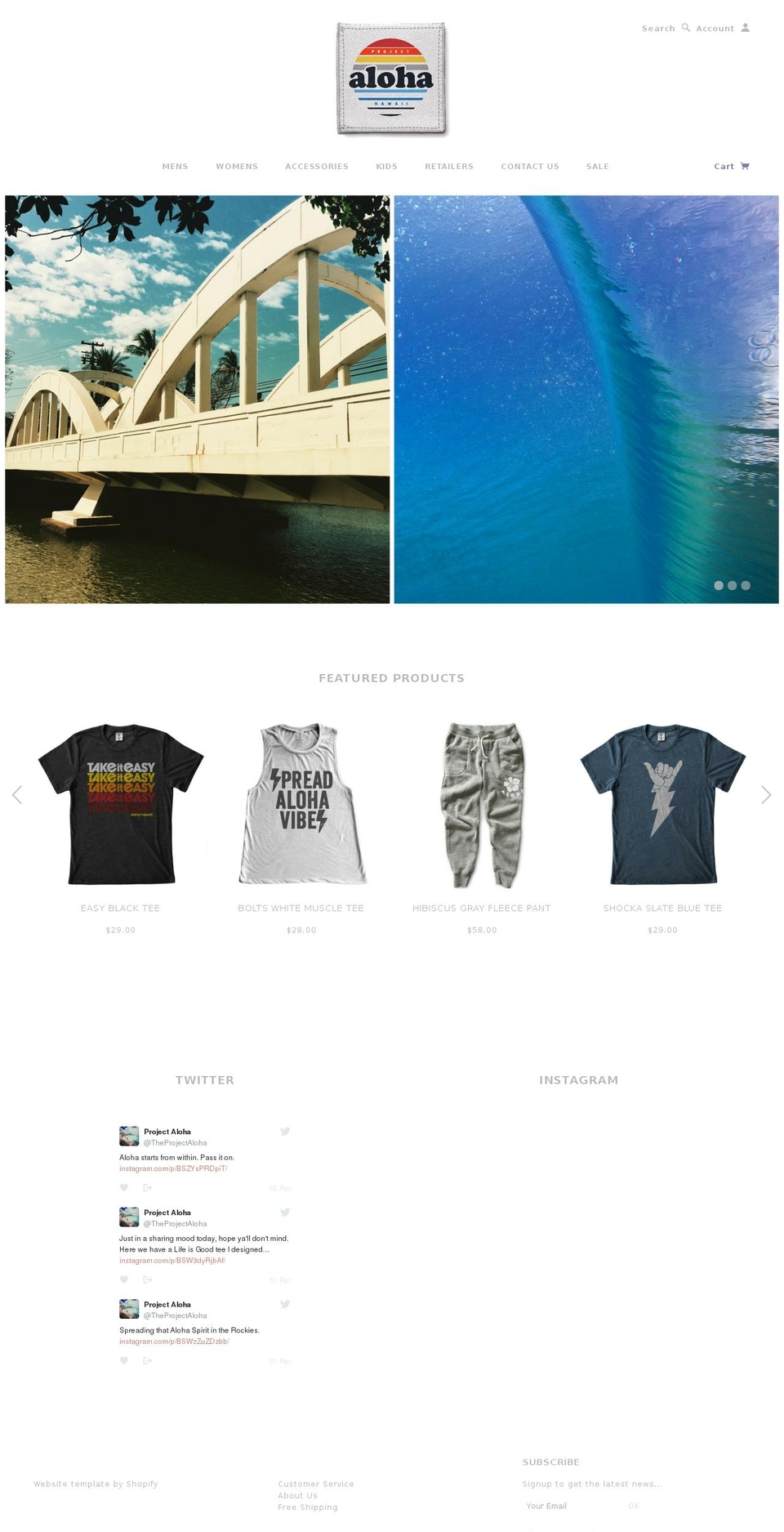 Stockholm Shopify theme site example projectaloha.com