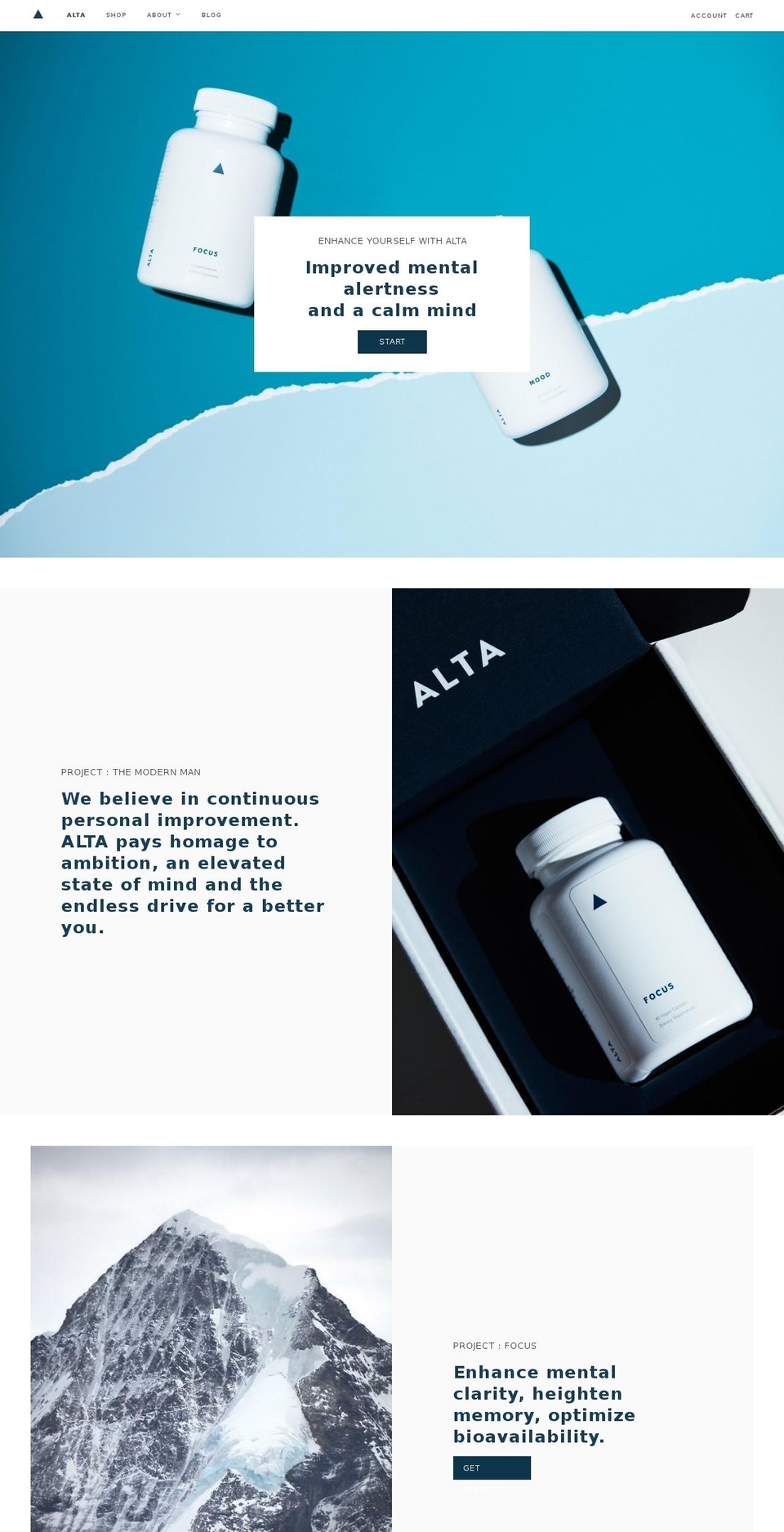 projectalta.com shopify website screenshot