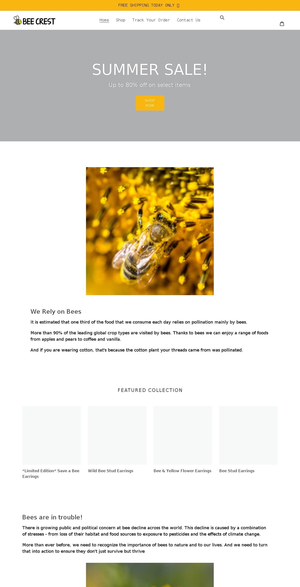 projectbeecare.com shopify website screenshot