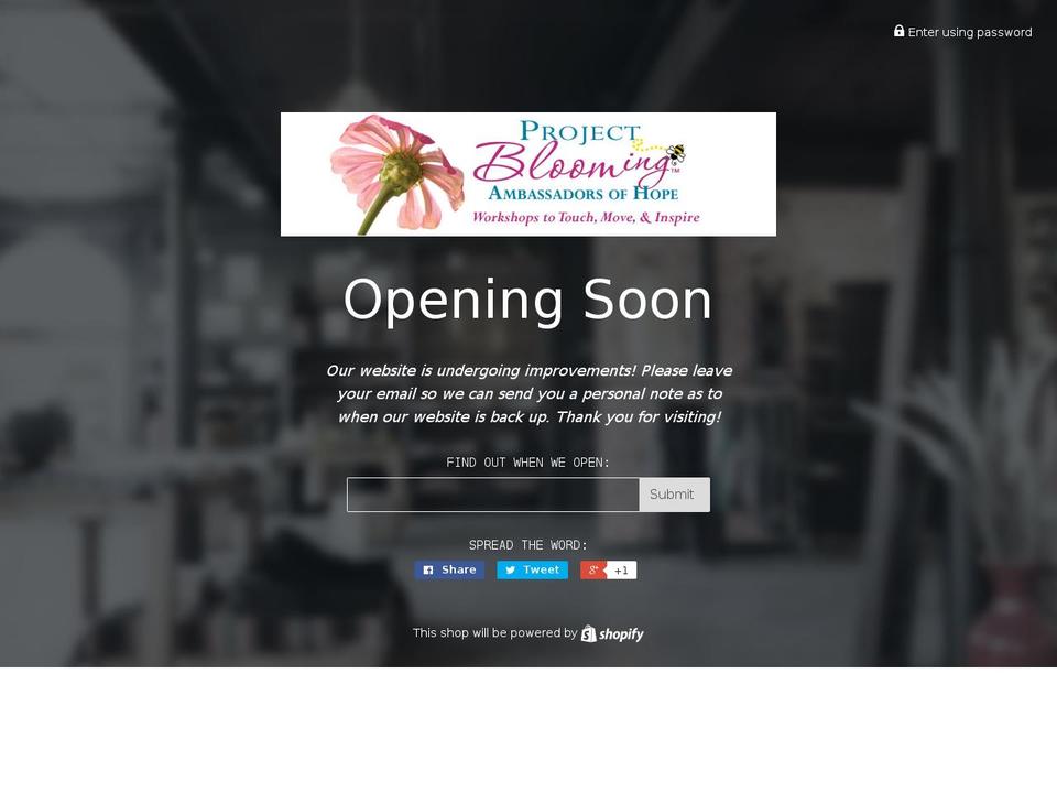 projectblooming.org shopify website screenshot