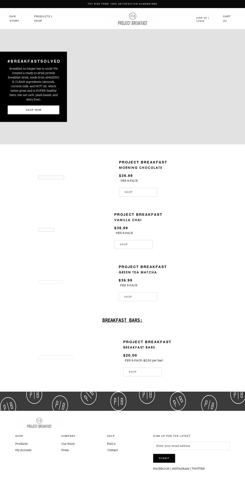 projectbreakfast.com shopify website screenshot