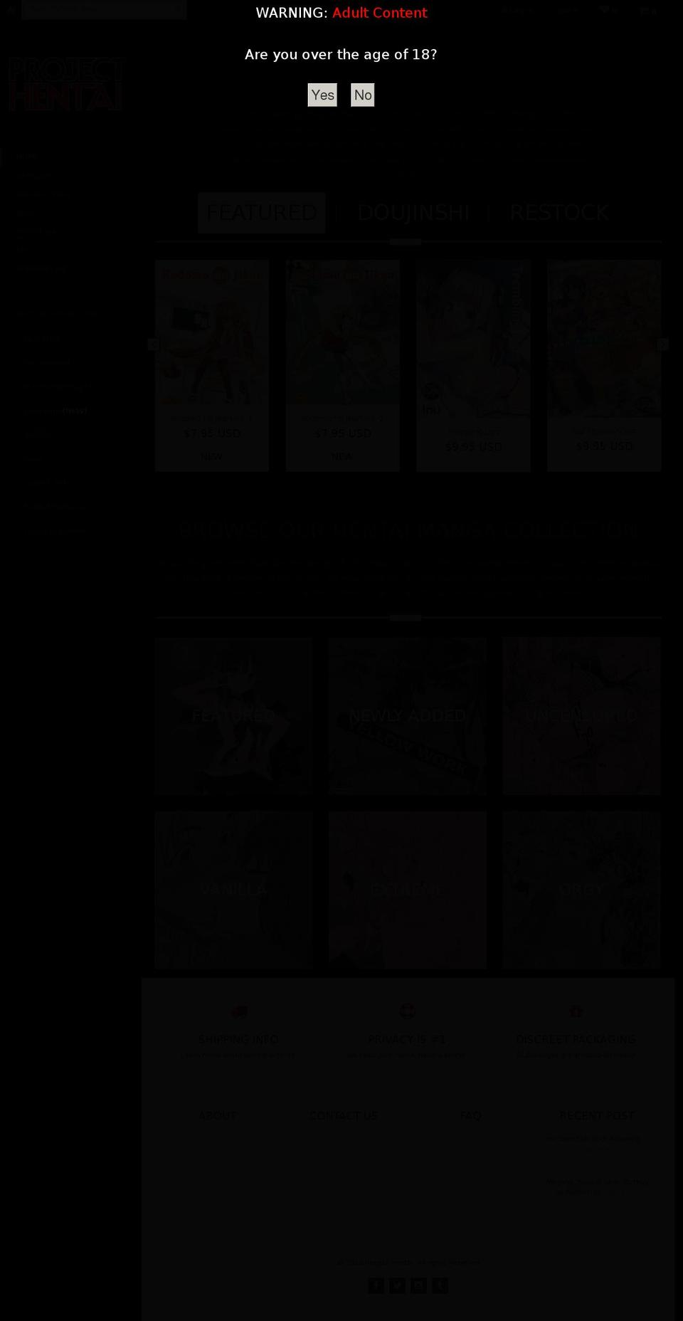 projectecchi.net shopify website screenshot