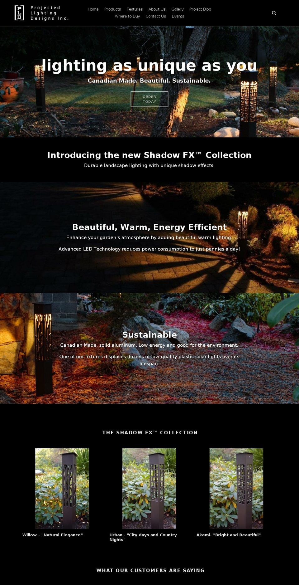 projectedlighting.com — Shopify storefront screenshot