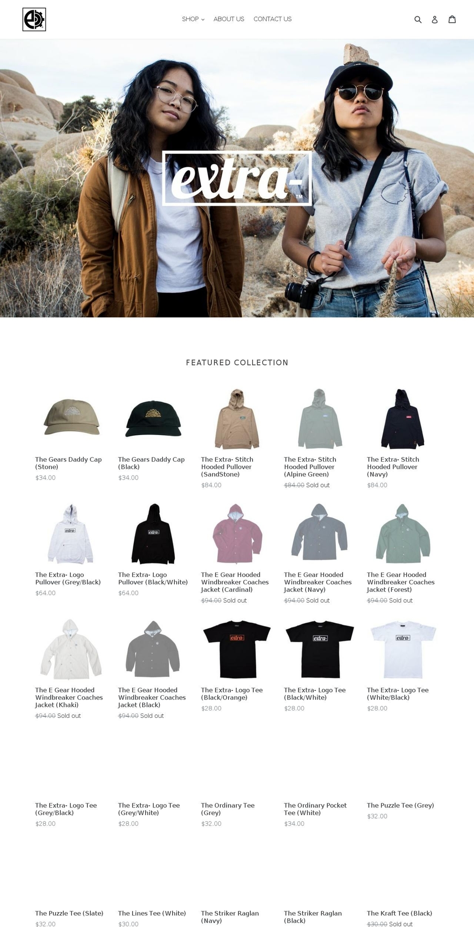 projectextra-ordinary.com — Shopify storefront screenshot