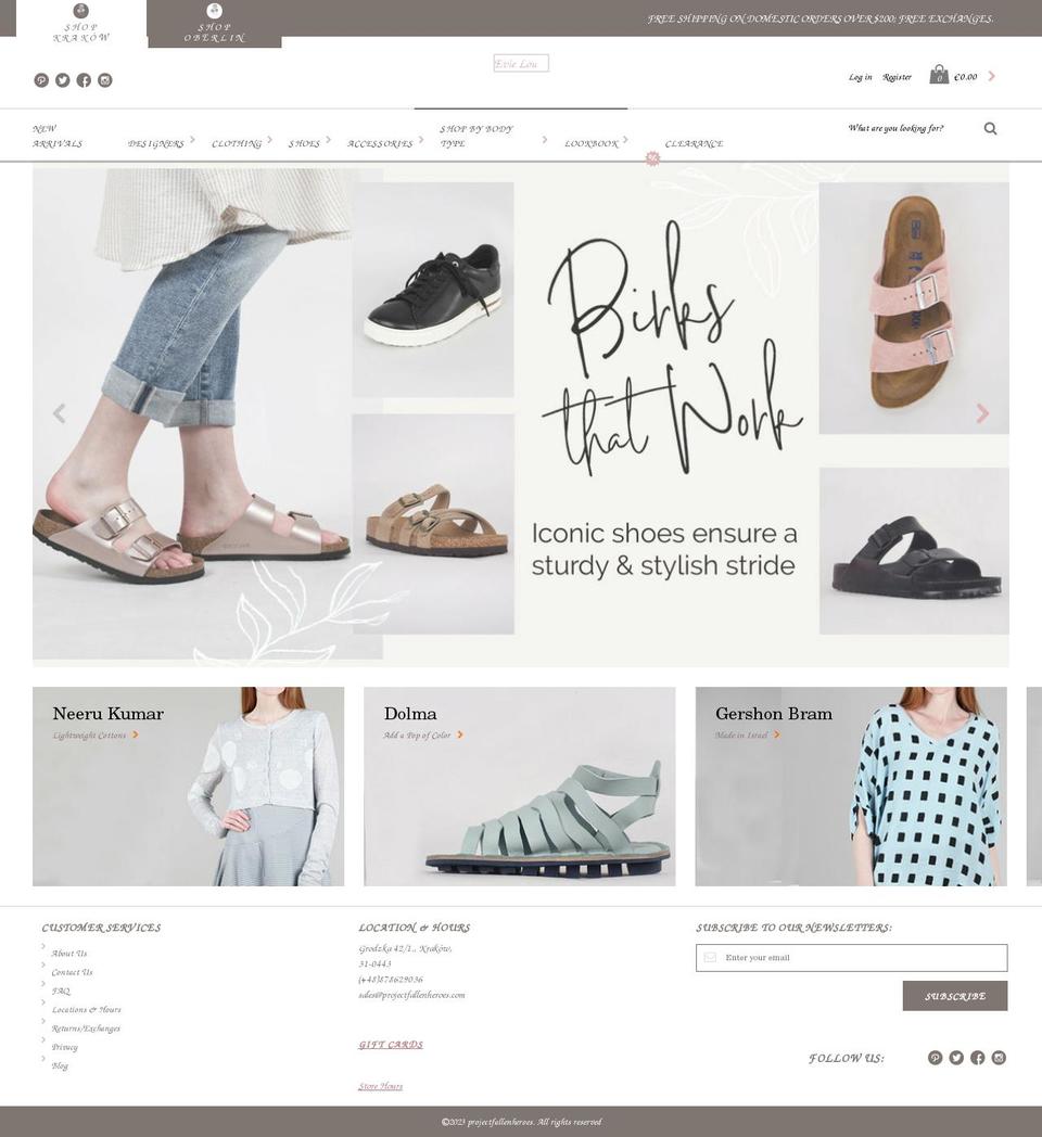 EvieLou Shopify theme site example projectfallenheroes.com