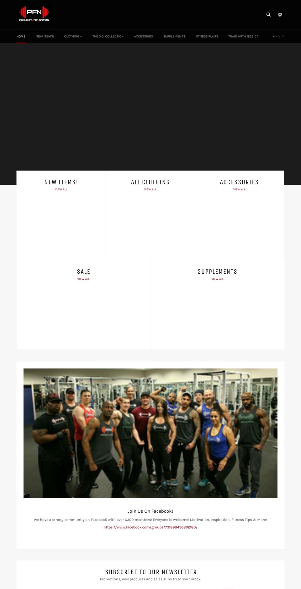 projectfitnation.com shopify website screenshot