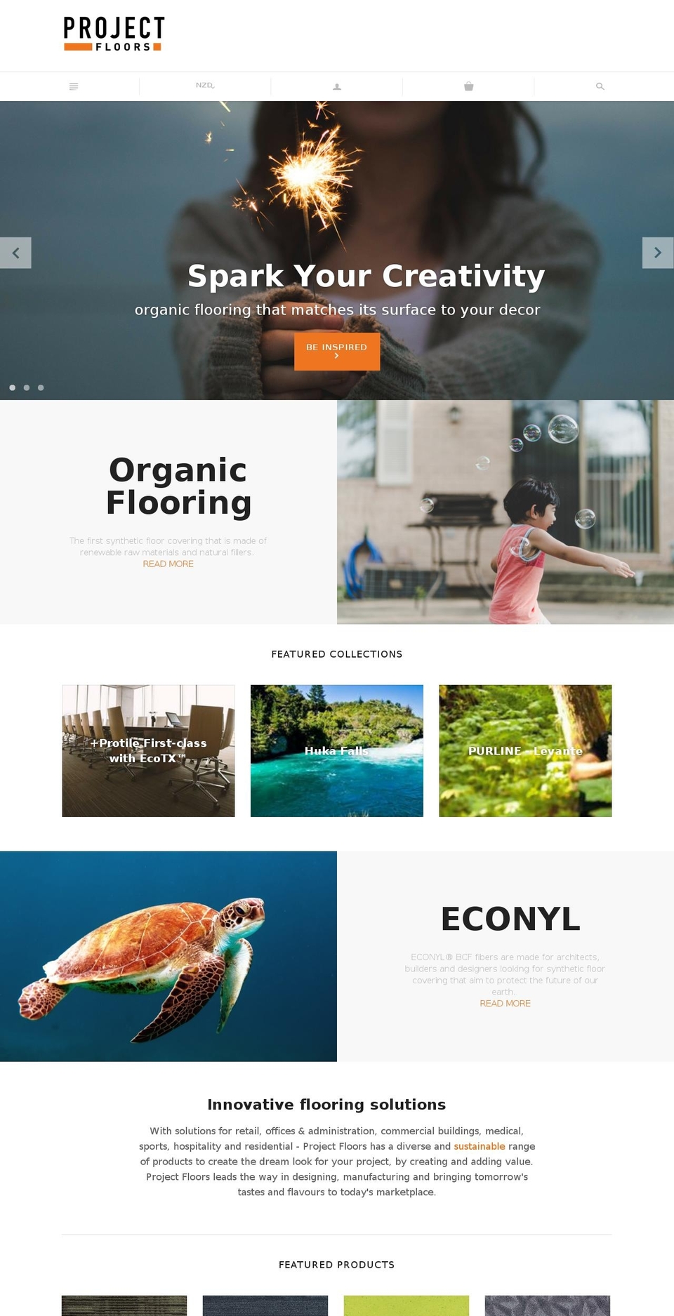 Pacific Shopify theme site example projectfloors.co.nz