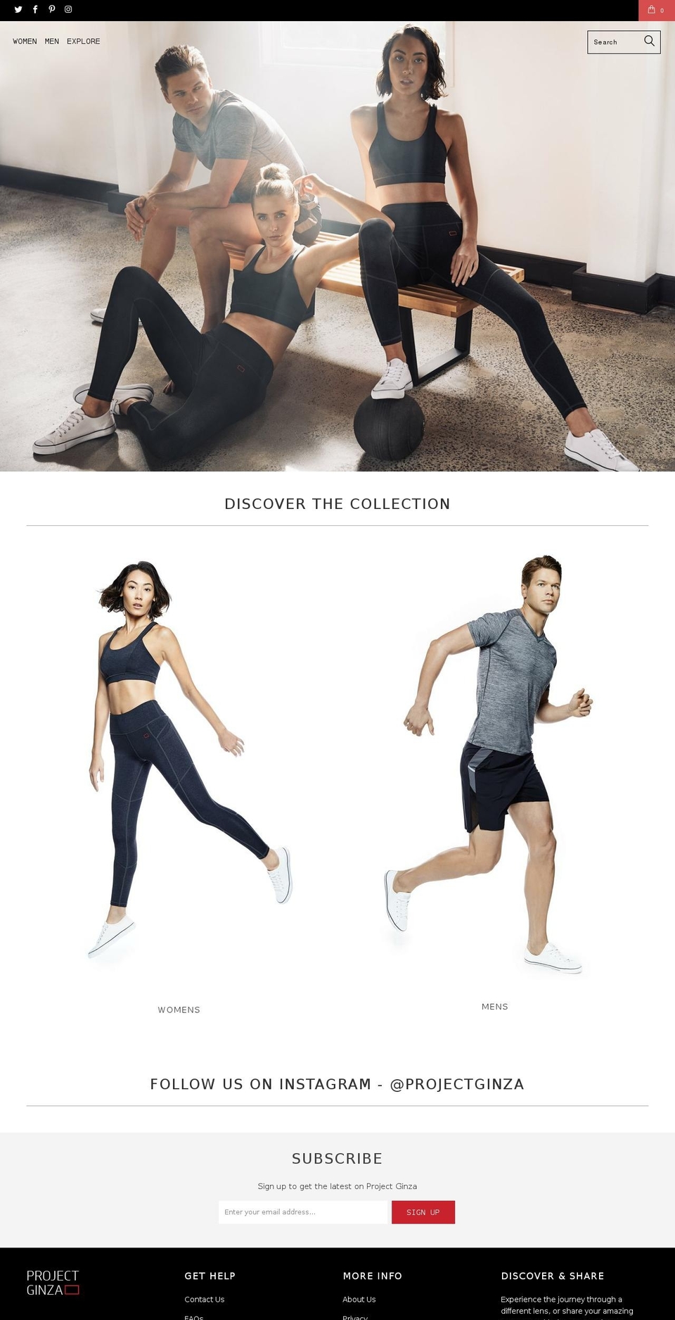 projectginza.com — Shopify storefront screenshot
