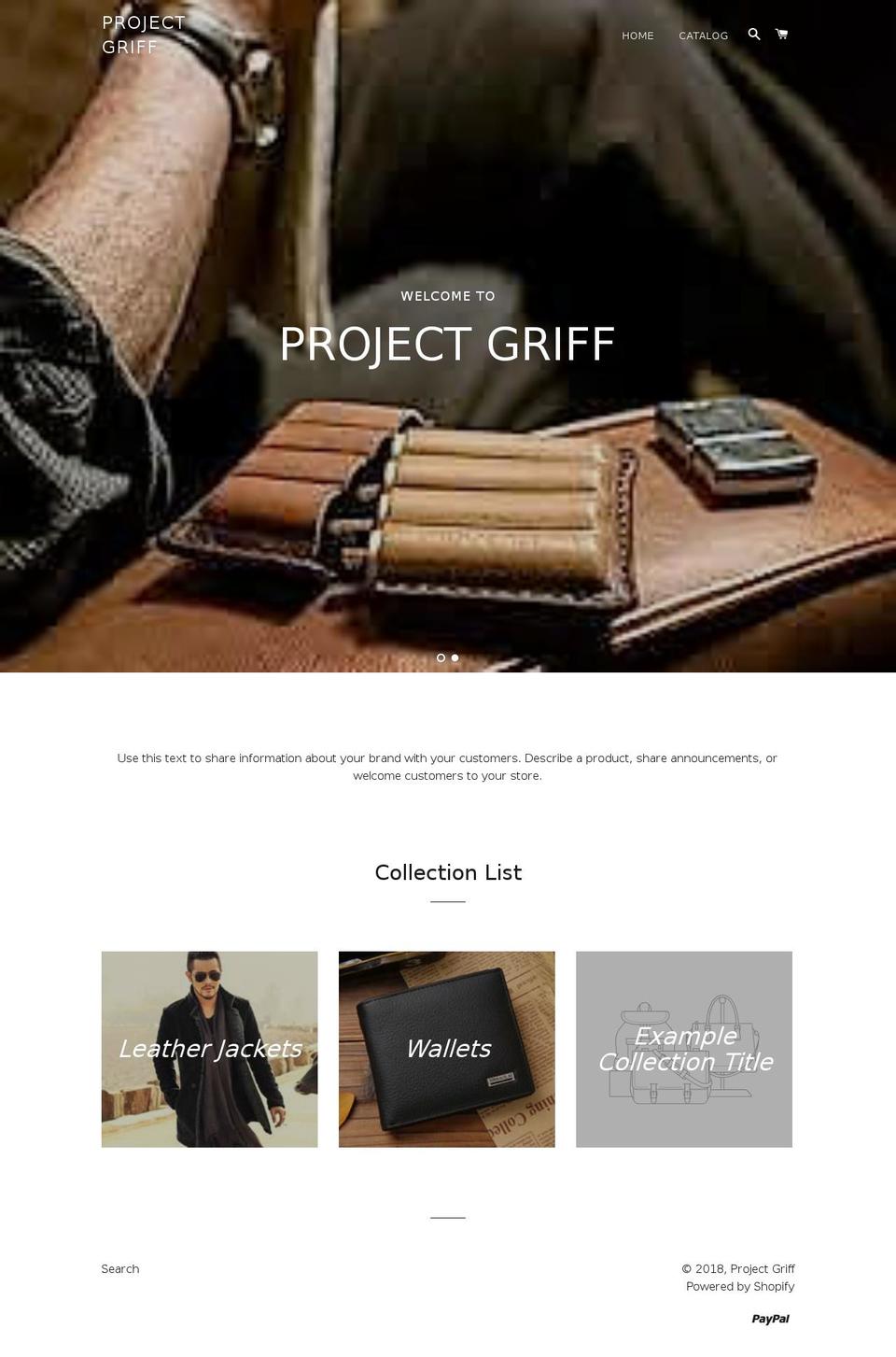 projectgriff.com — Shopify storefront screenshot
