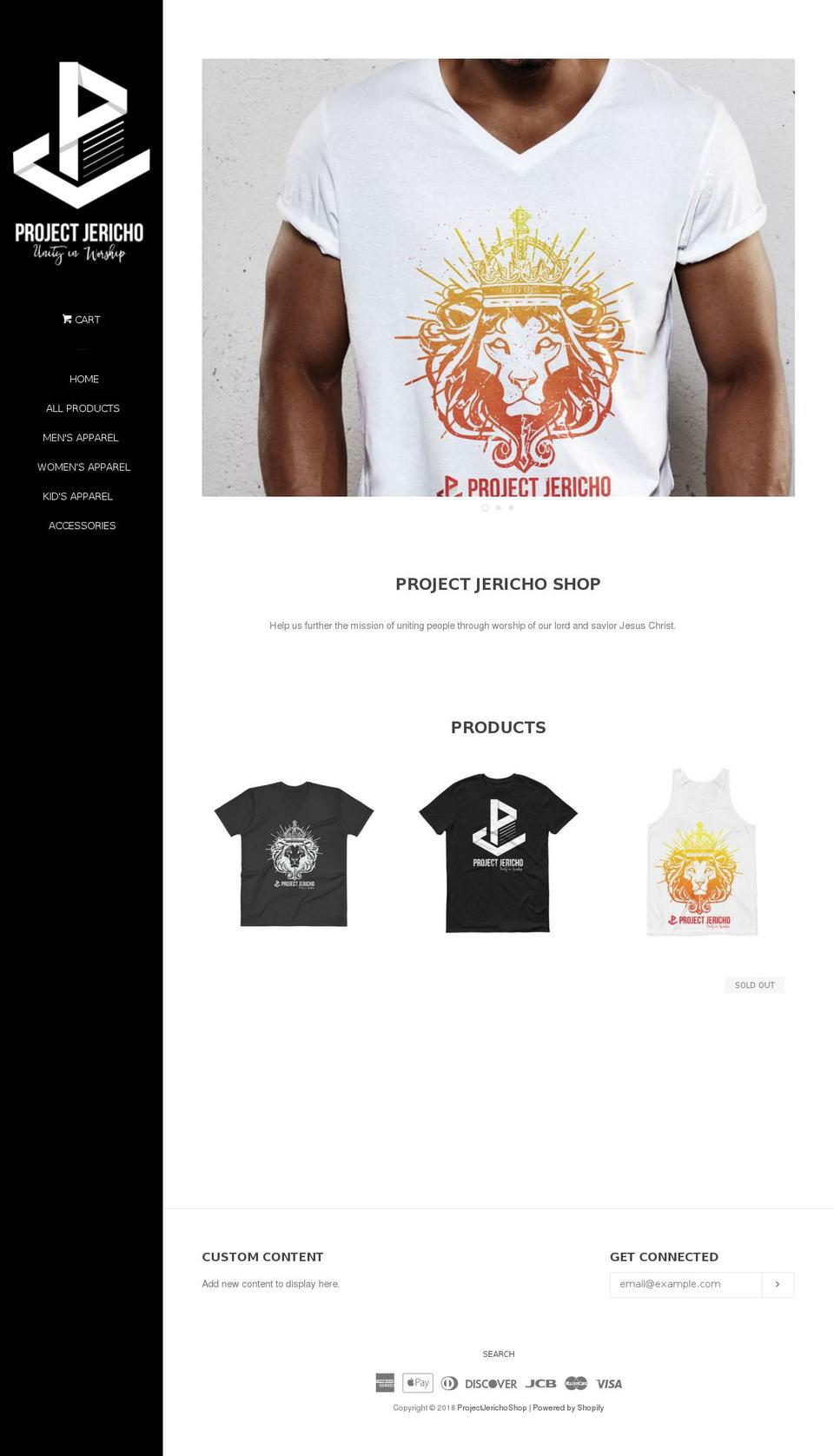 projectjerichoshop.com — Shopify storefront screenshot