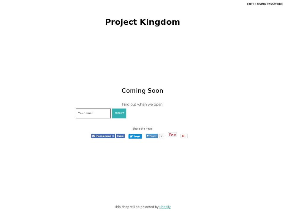 projectkingdom.org shopify website screenshot