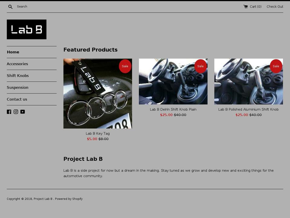 projectlabb.com — Shopify storefront screenshot