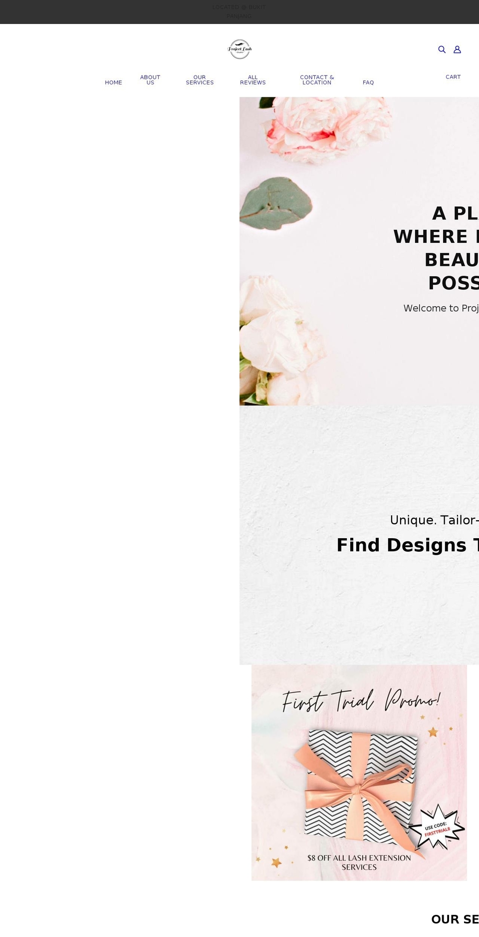 projectlashstudio.com shopify website screenshot