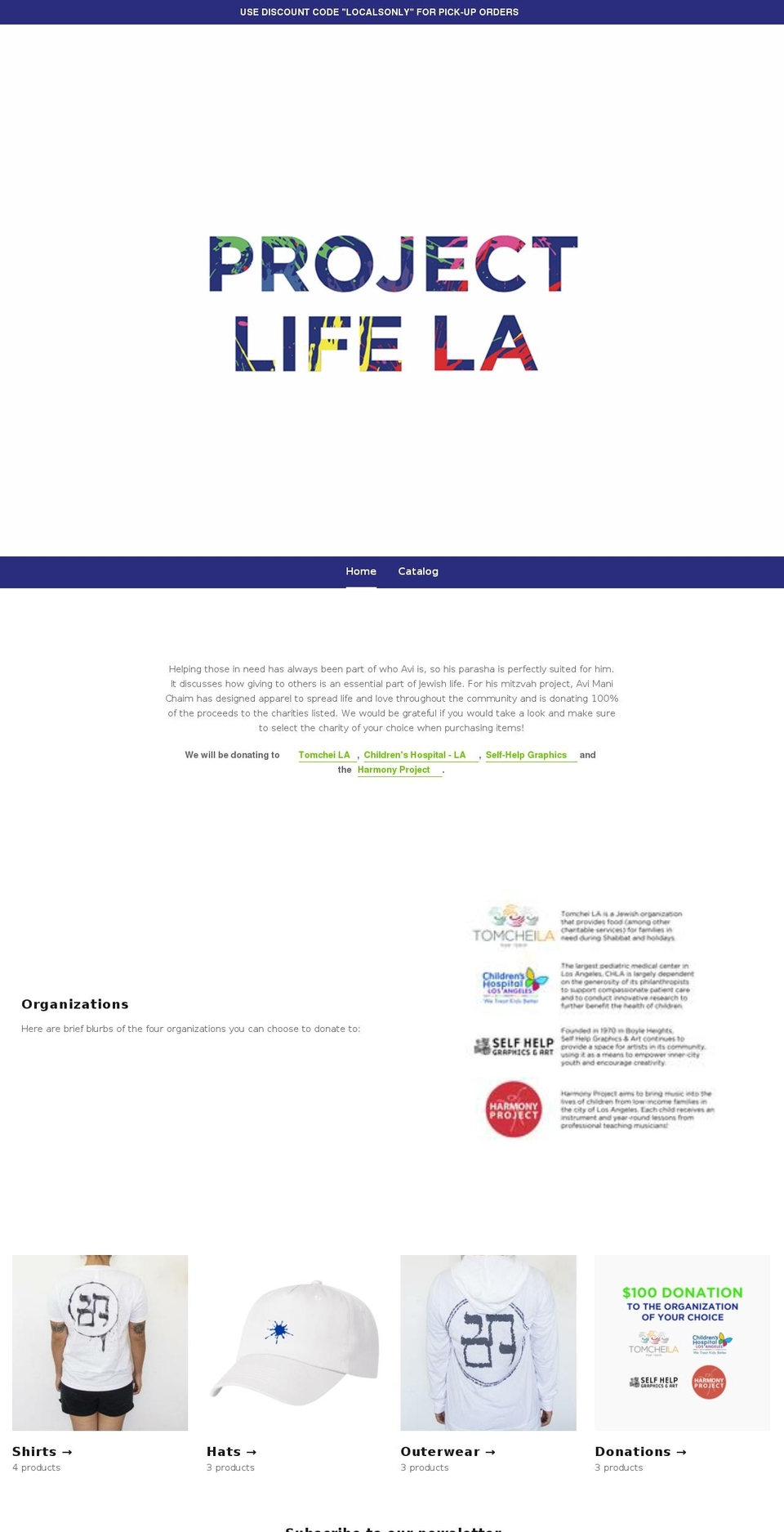 projectlife-la.com — Shopify storefront screenshot