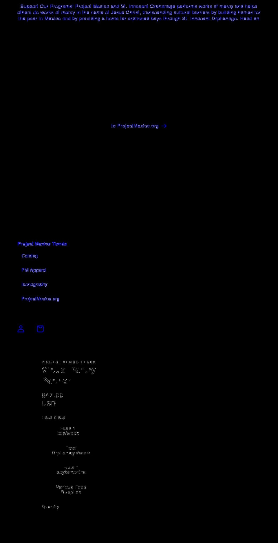 projectmexico.myshopify.com shopify website screenshot