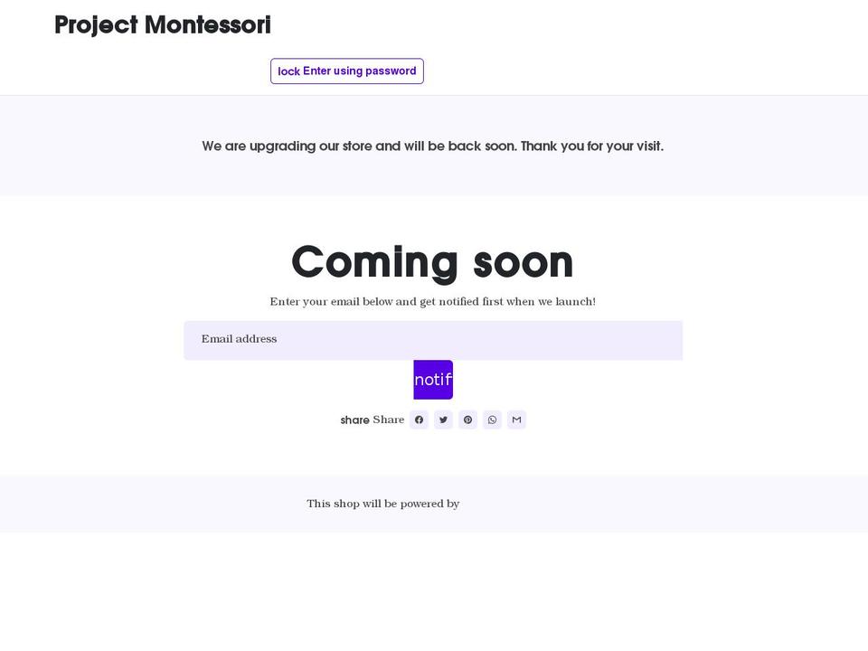 projectmontessori.org shopify website screenshot