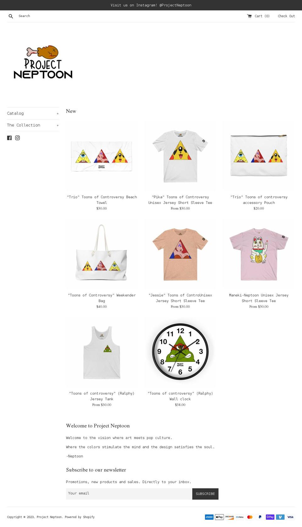 projectneptoon.com shopify website screenshot