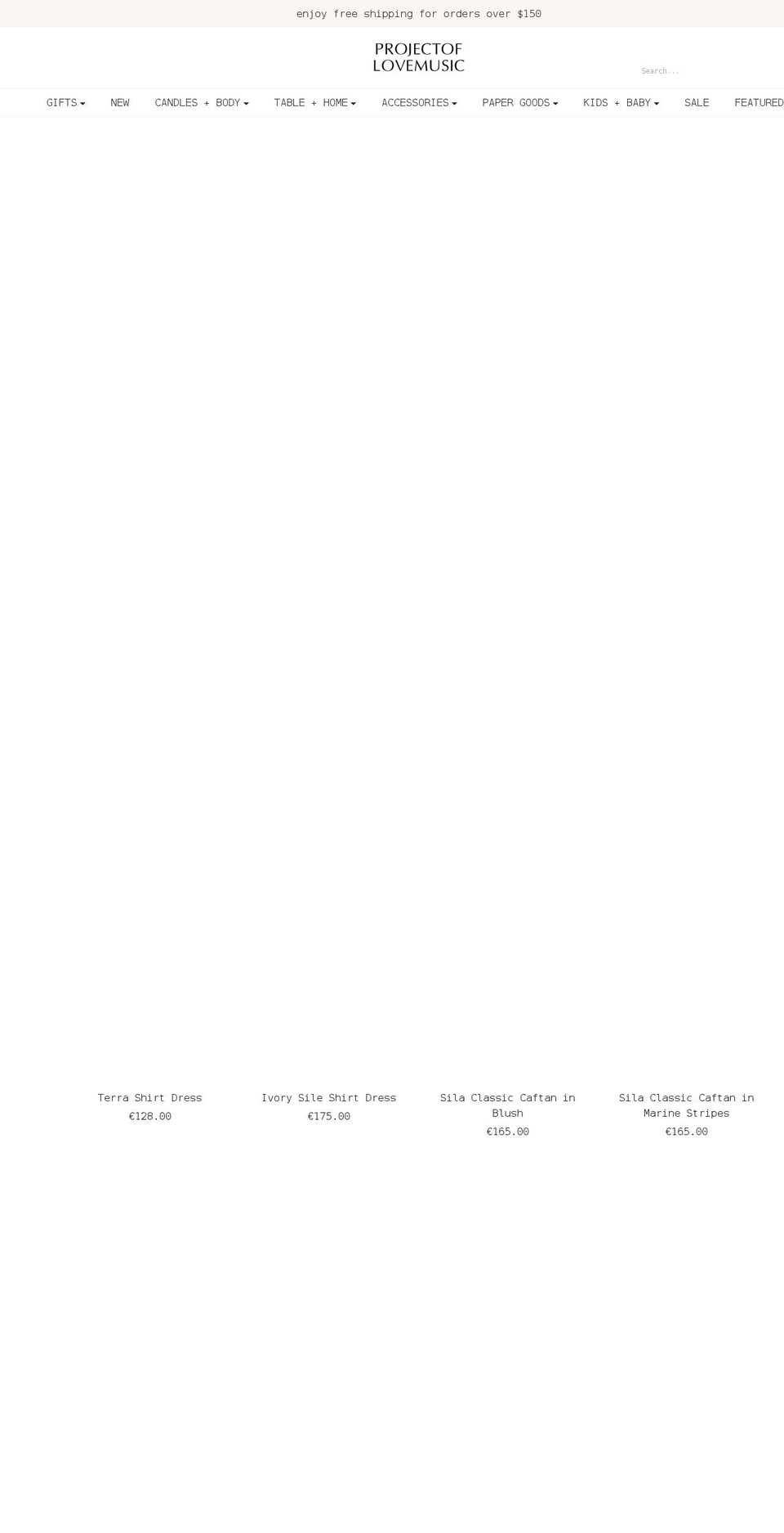 projectoflovemusic.com shopify website screenshot