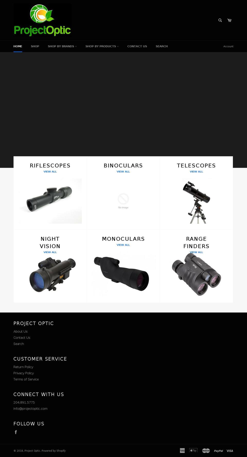 projectoptic.com — Shopify storefront screenshot
