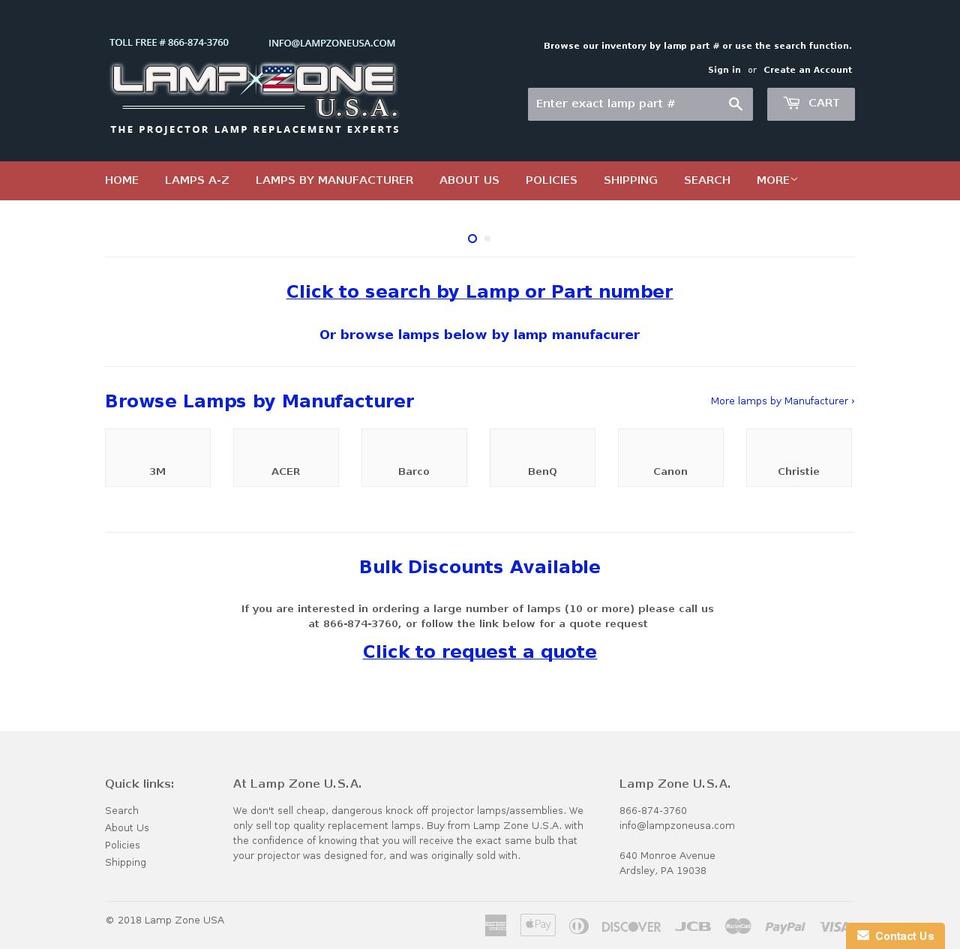 projectorlampsreplacementexperts.com — Shopify storefront screenshot