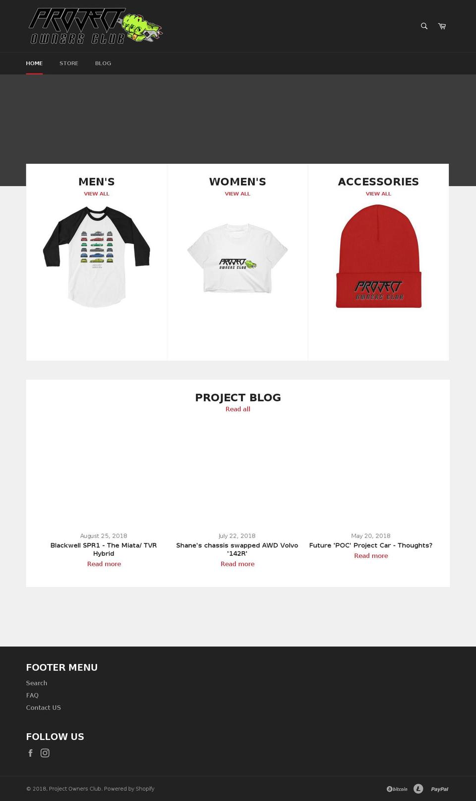 projectownersclub.com — Shopify storefront screenshot