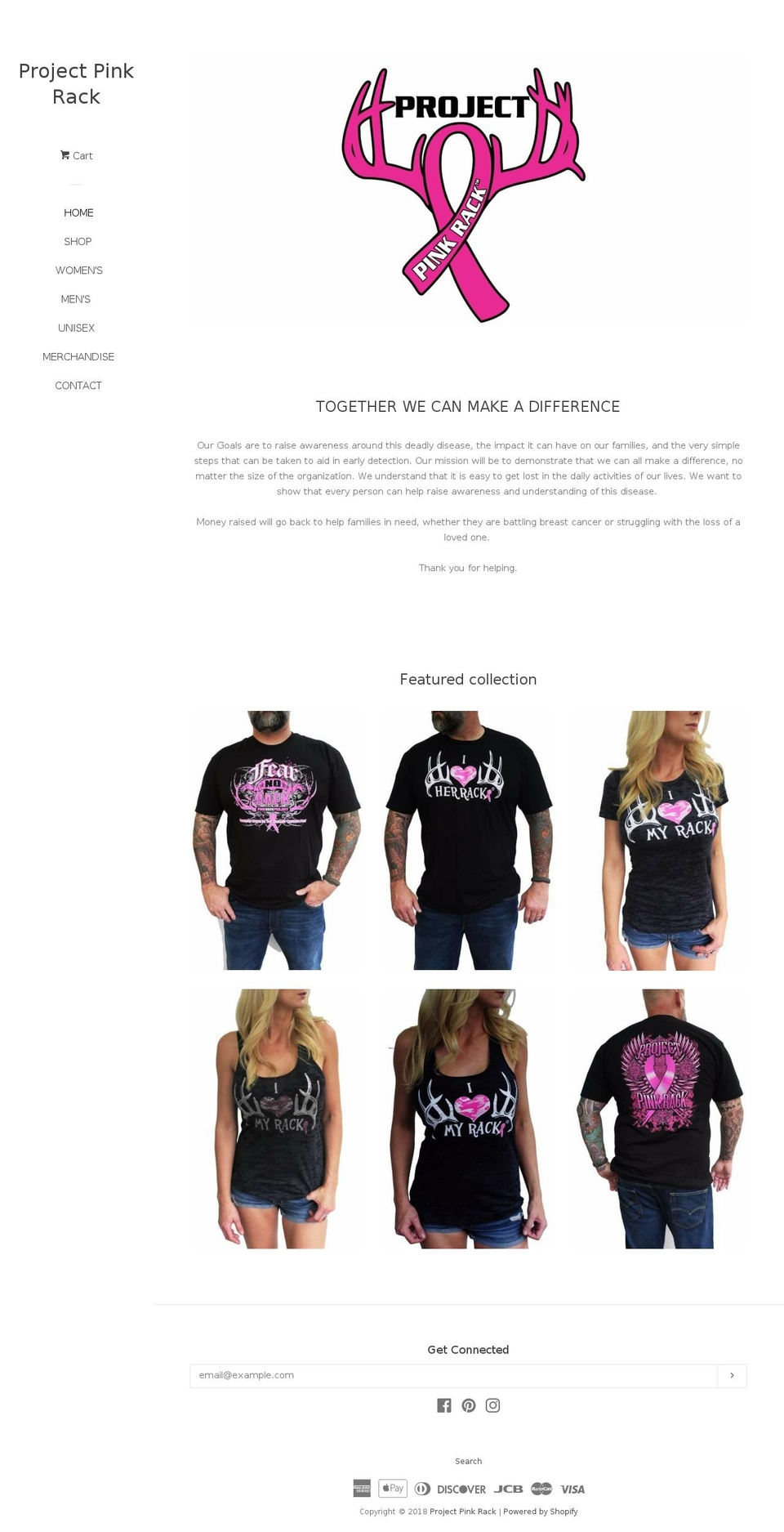 projectpinkrack.com — Shopify storefront screenshot