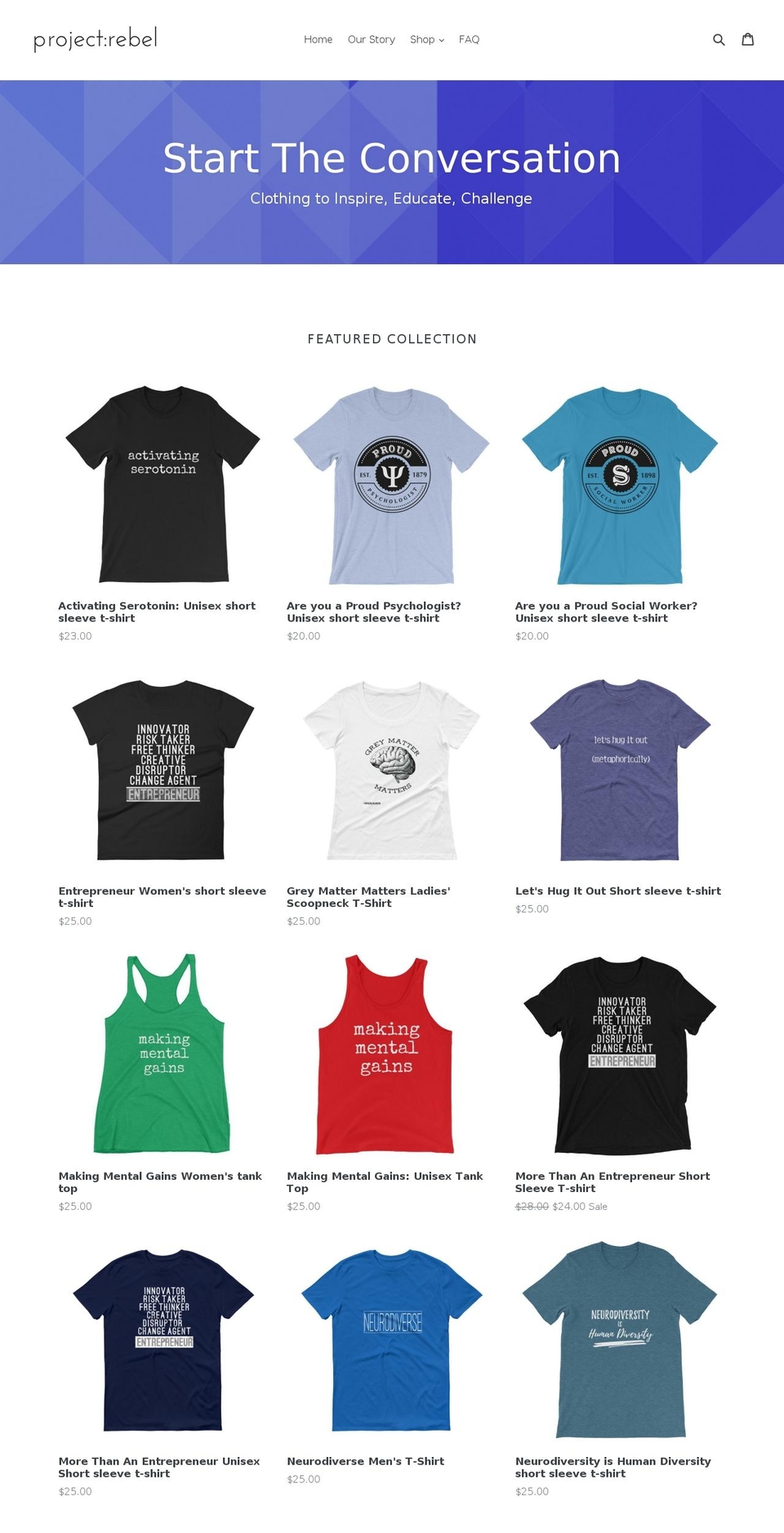 projectrebel.com — Shopify storefront screenshot