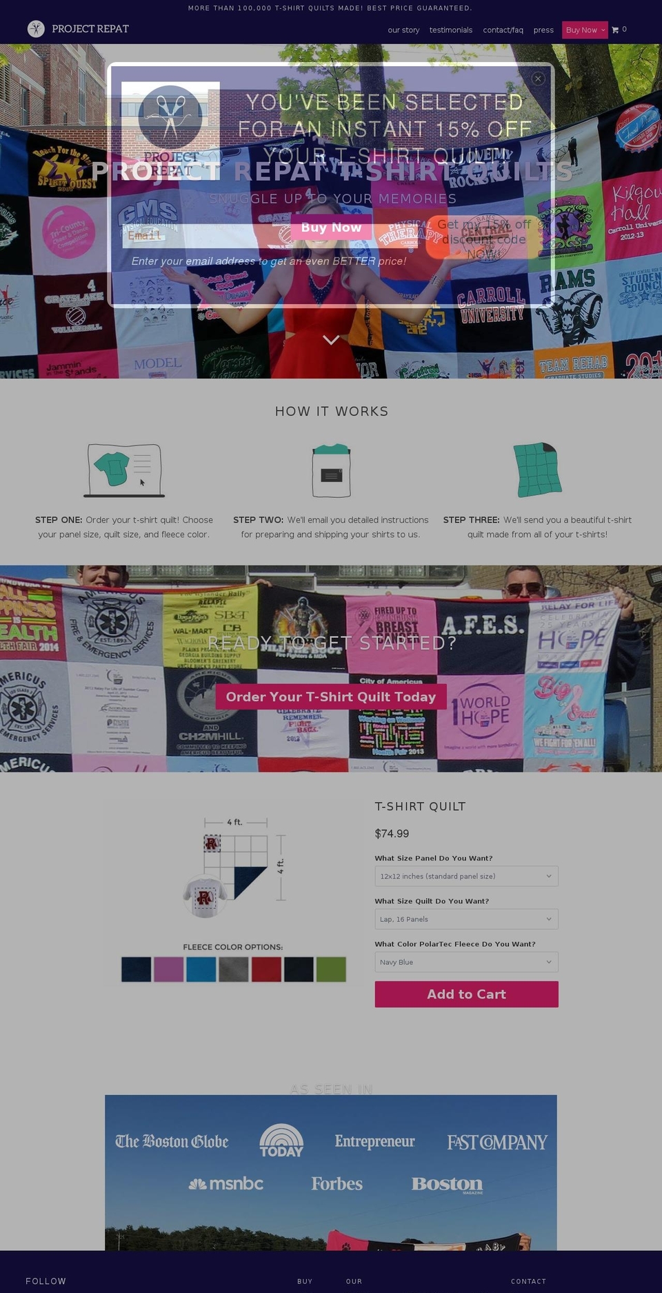 projectrepat.com shopify website screenshot