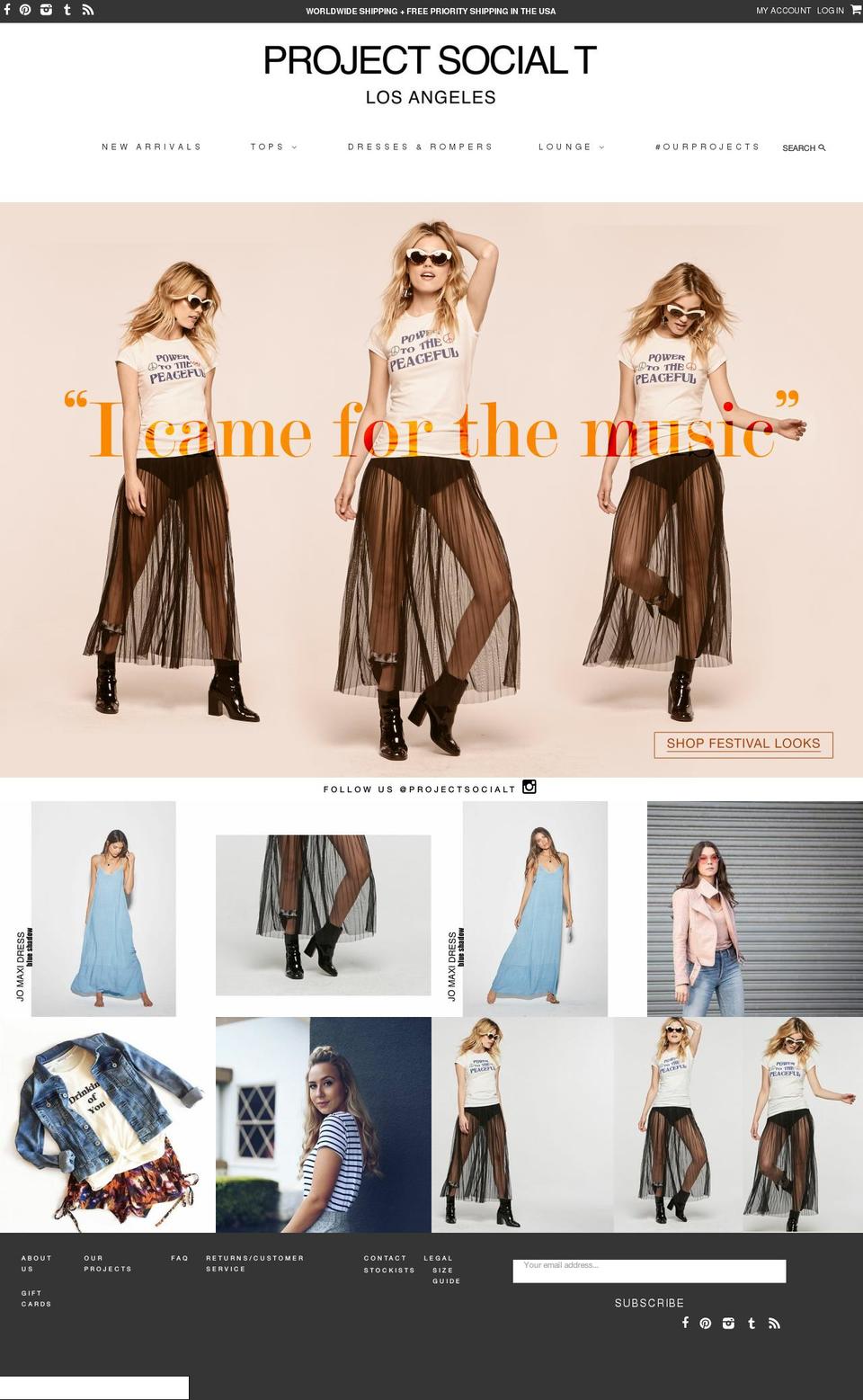 projectsocialt.com shopify website screenshot