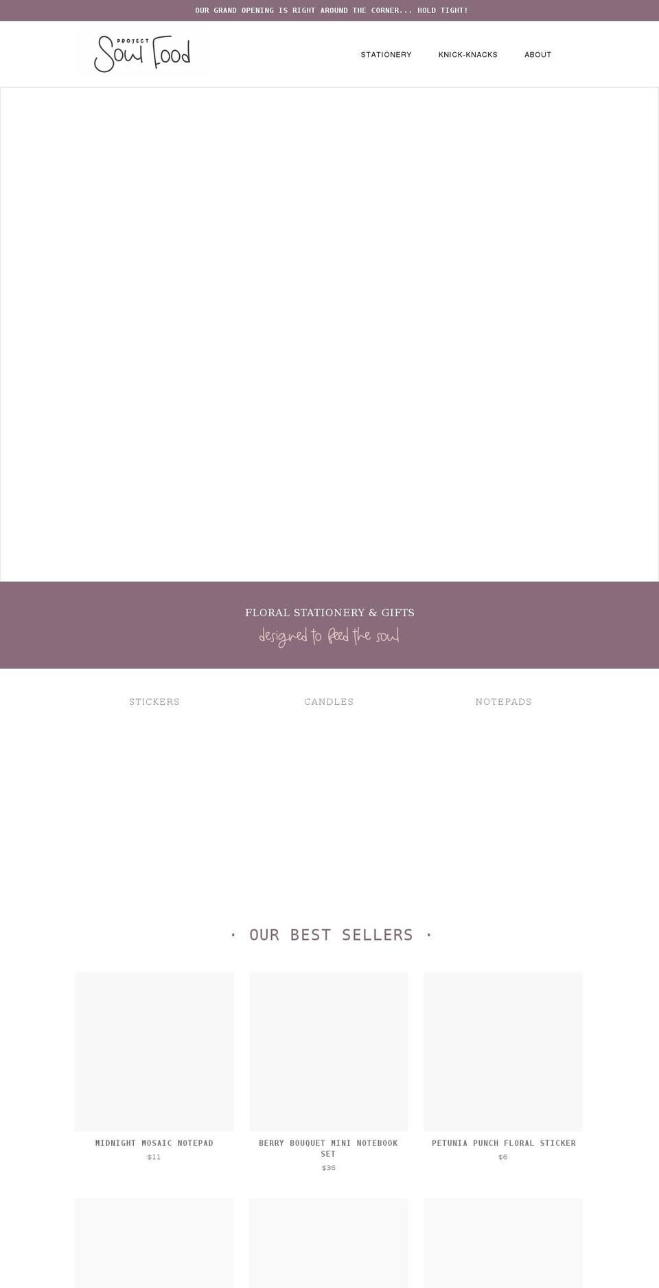 projectsoulfood.com shopify website screenshot