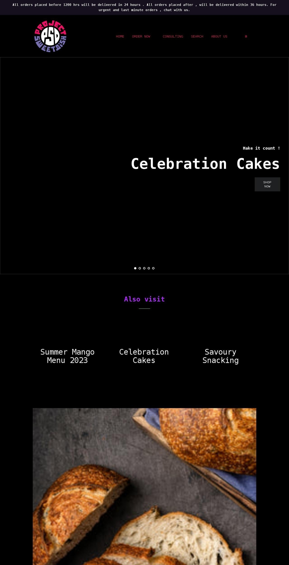 projectsweetdish.com shopify website screenshot