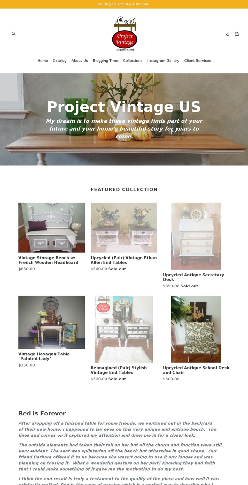 projectvintageus.com — Shopify storefront screenshot