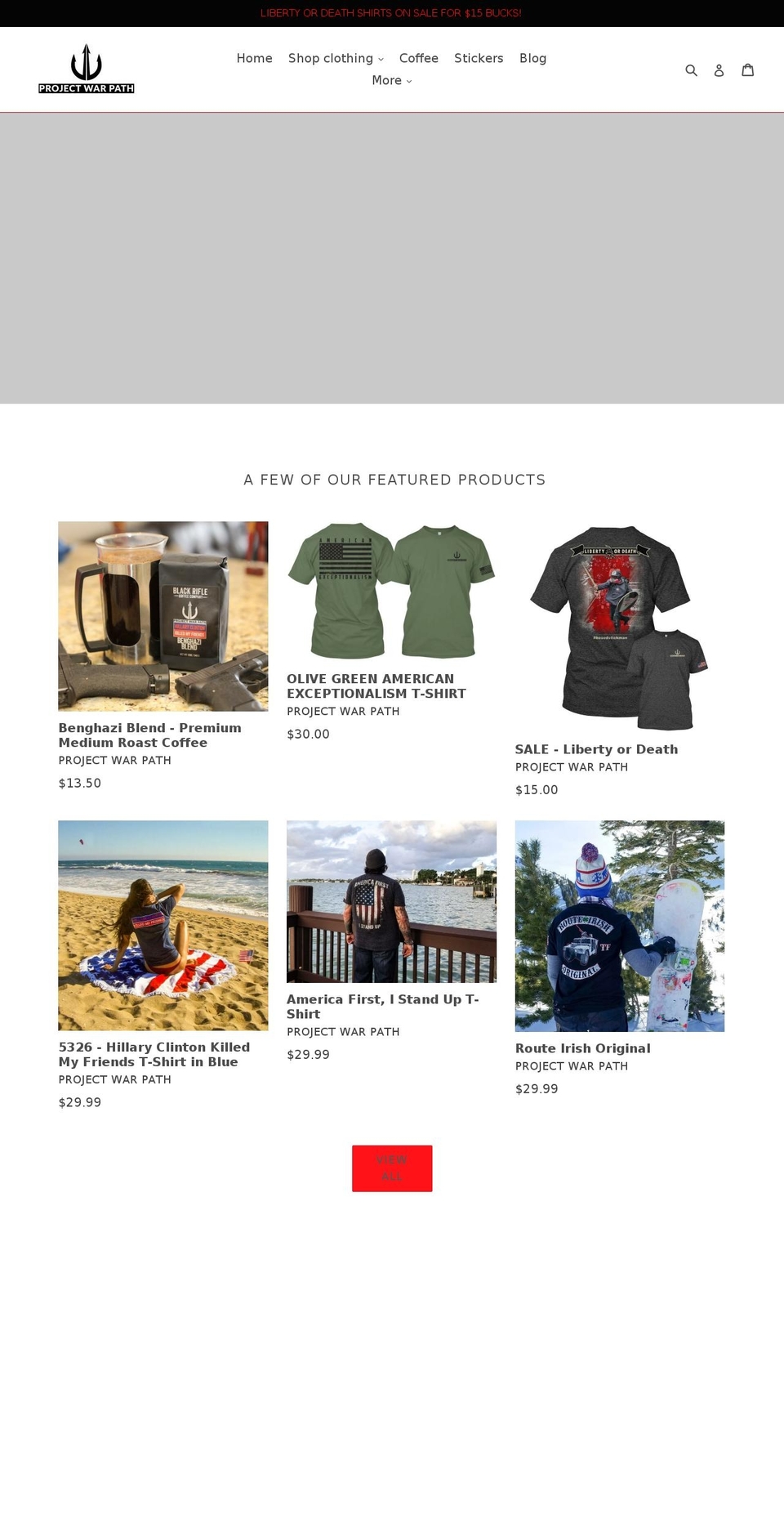 projectwarpath.com shopify website screenshot