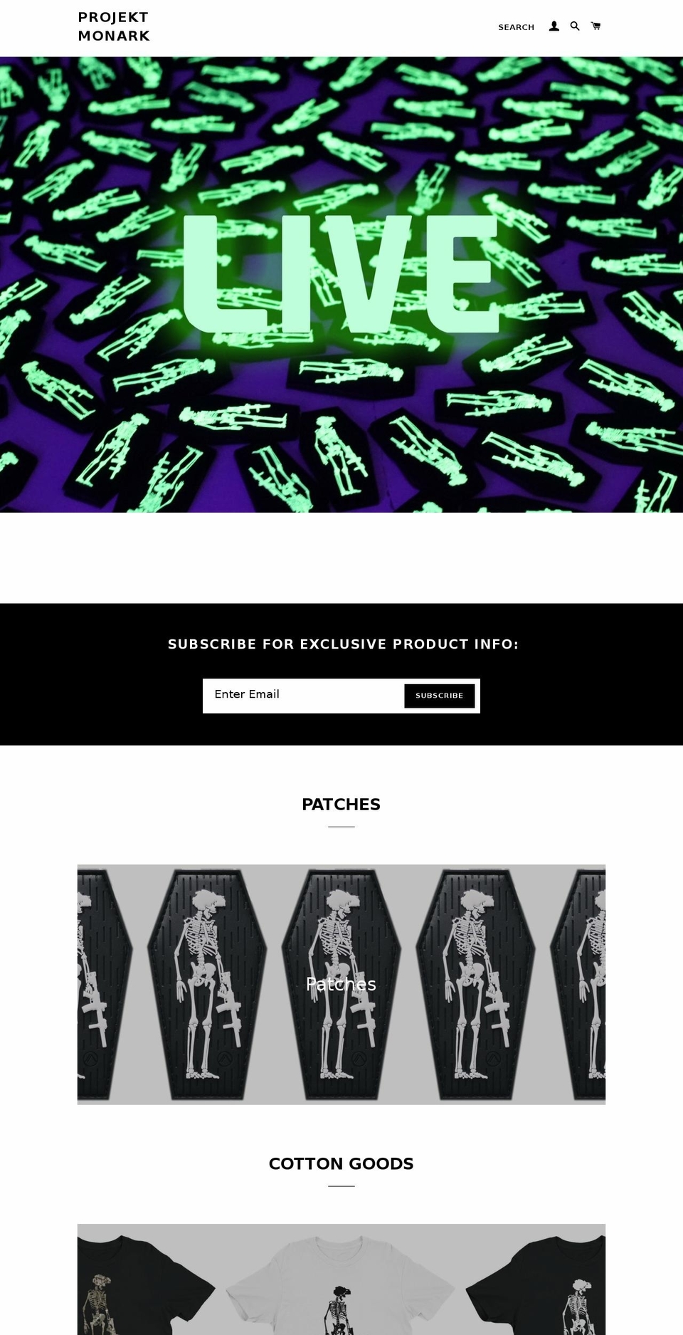 projektmonark.com shopify website screenshot