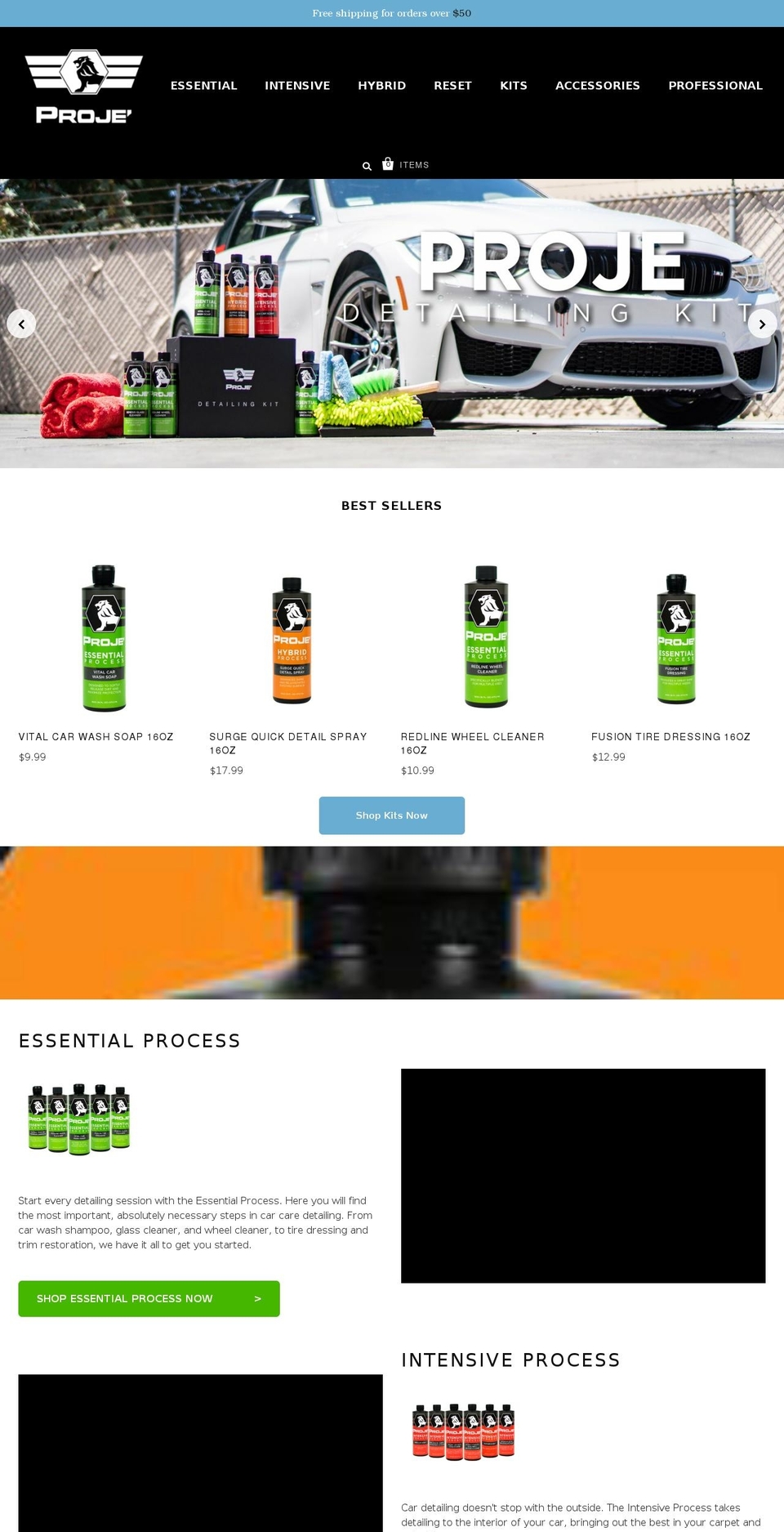 projeproducts.com shopify website screenshot