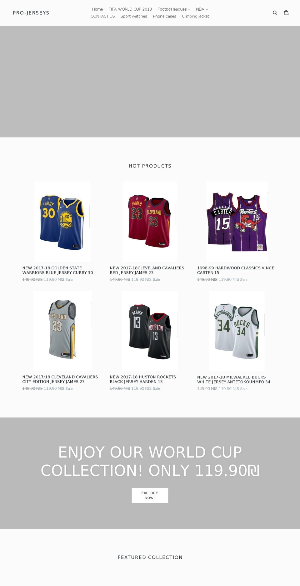 projerseys.net shopify website screenshot