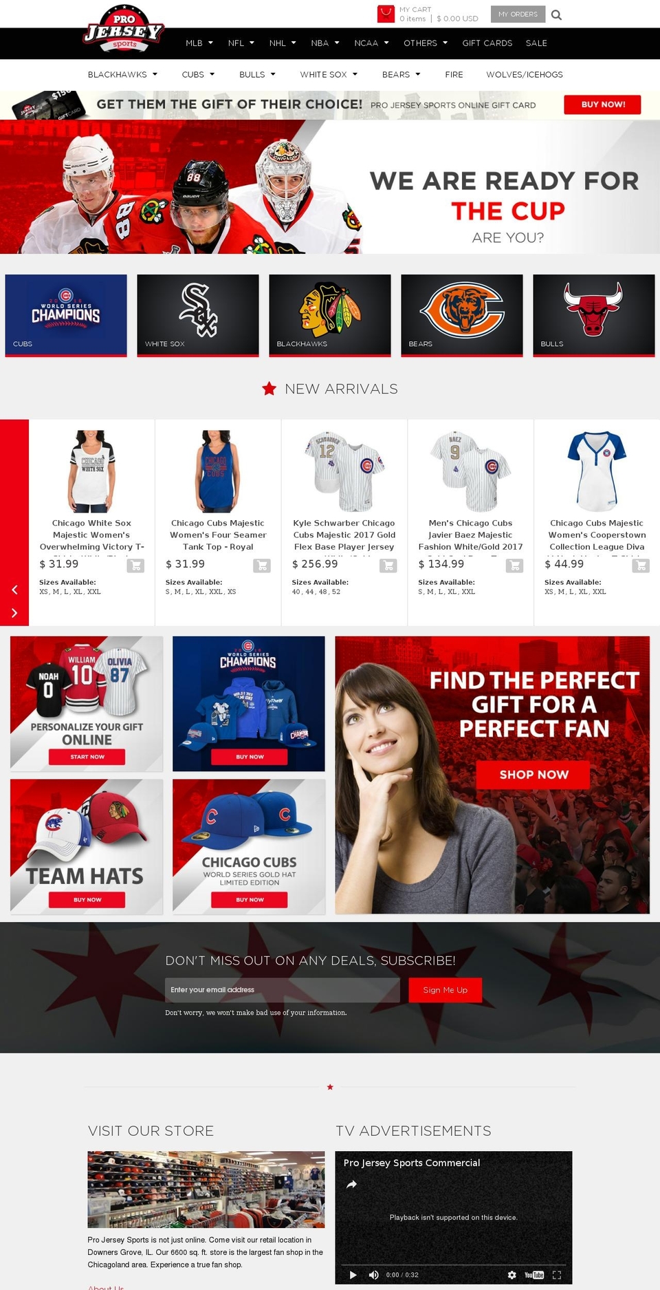 projerseysports.com shopify website screenshot