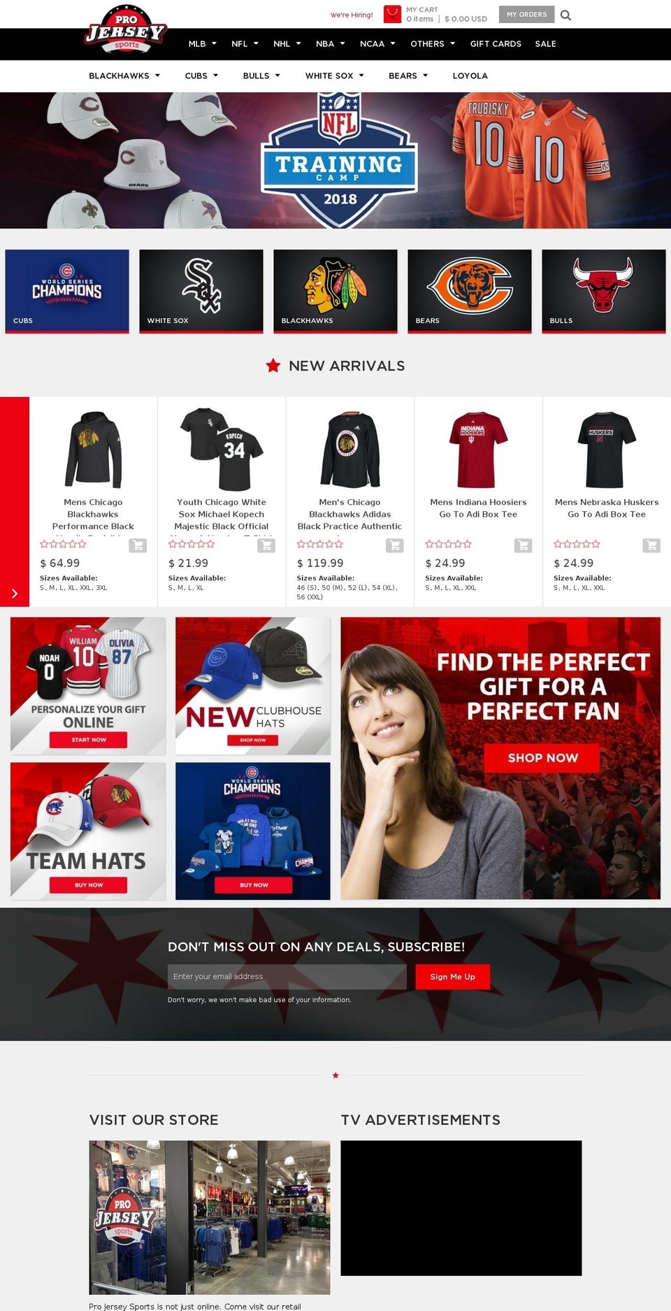 projerseystore.com shopify website screenshot