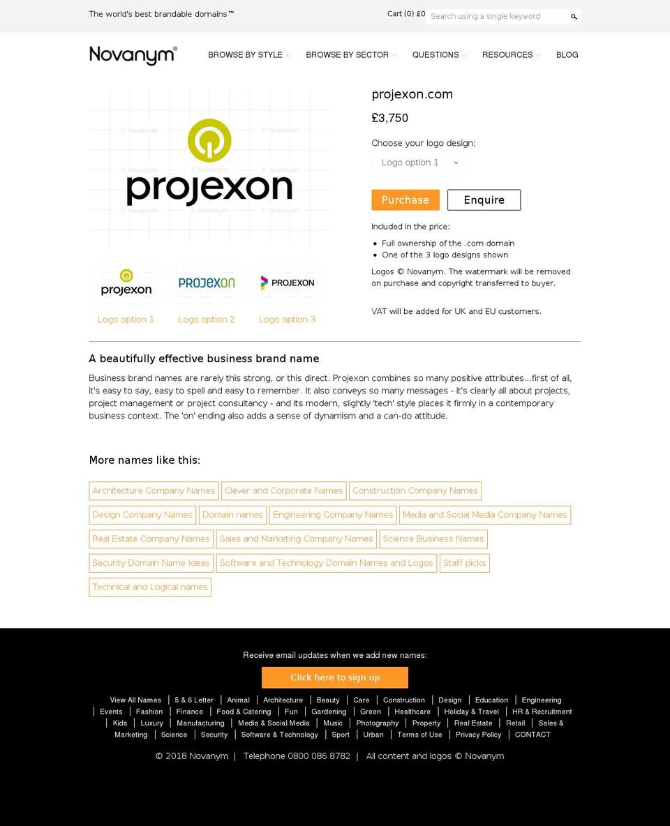 projexon.com — Shopify storefront screenshot