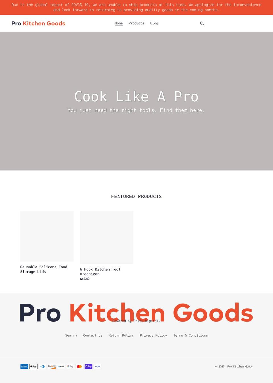 prokitchengoods.com shopify website screenshot