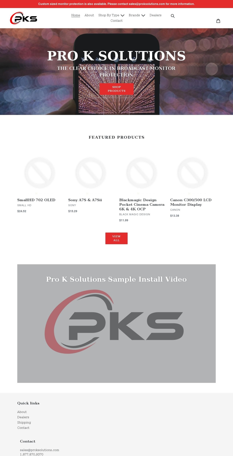 proksolutions.com shopify website screenshot