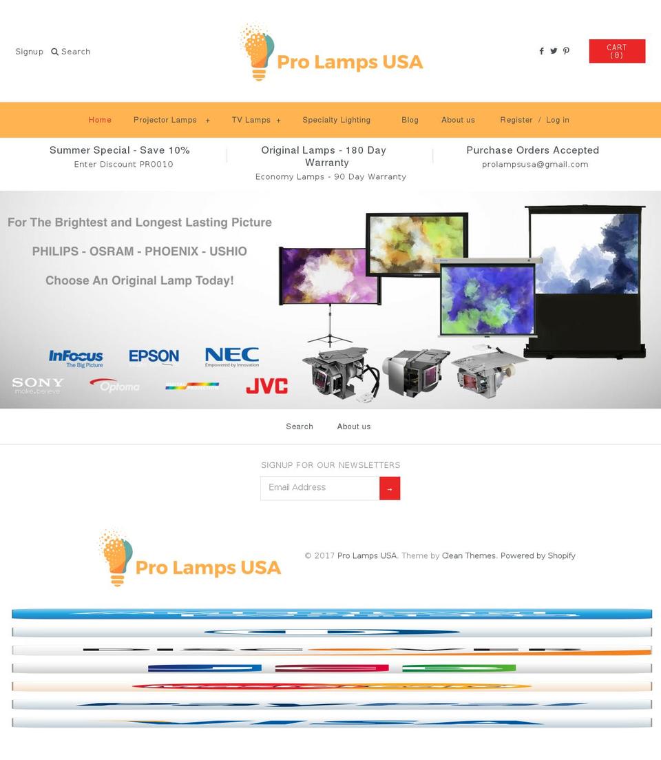 prolampsusa.com shopify website screenshot